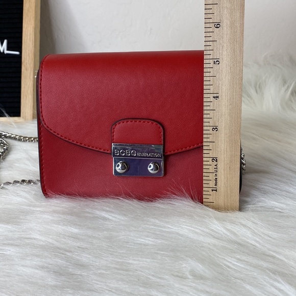 BCBG Red Mini Purse Chain Strap Handbag - Picture 12 of 14
